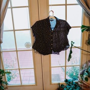 MADEWELL - Light floral crop button up